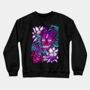 Japanese Demon Mask Tattoo Crewneck Sweatshirt